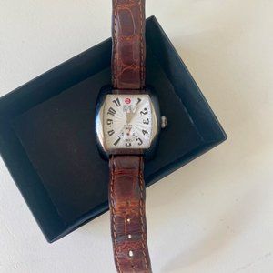 Classic Women's Michele Mini Urban Watch. Alligator leather band. Needs battery.